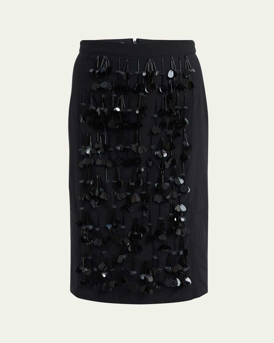 Sequined Straight Midi Skirt